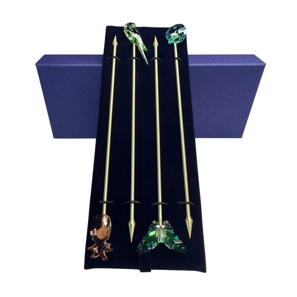 Swarovski Jungle Beats Cocktail Stirrers Andoki, Set of 4 - Picture 2 of 4